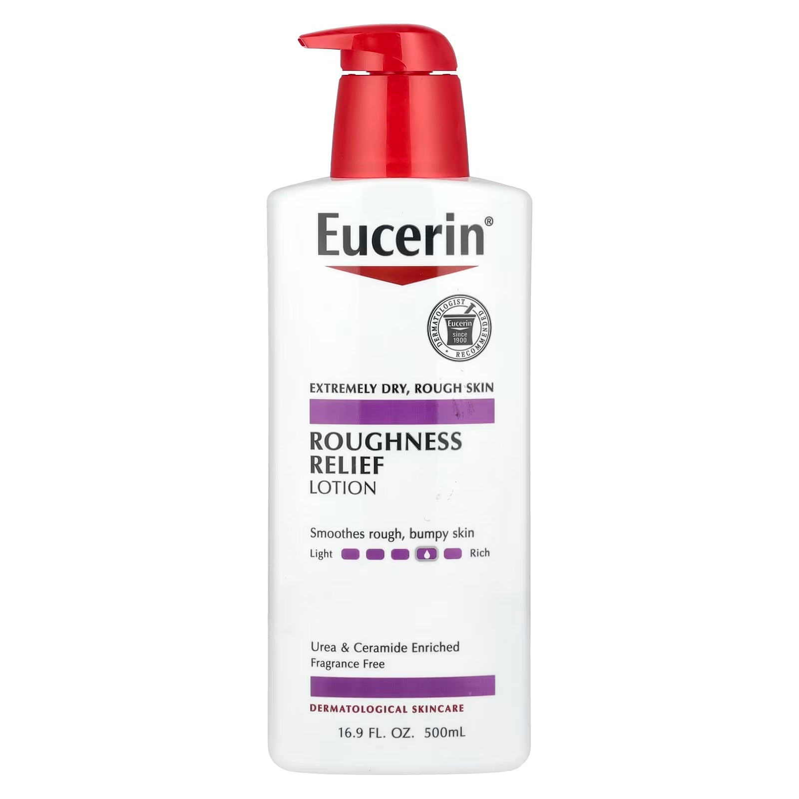 Eucerin Roughness Relief Lotion, Fragrance Free, 16.9 fl oz (500 ml)