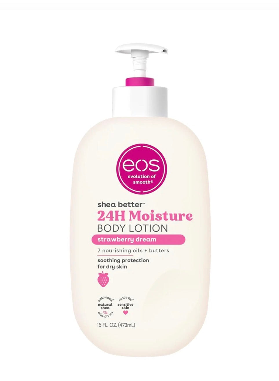 EOS Shea Butter Body Lotion Strawberry dream 473ml bottle