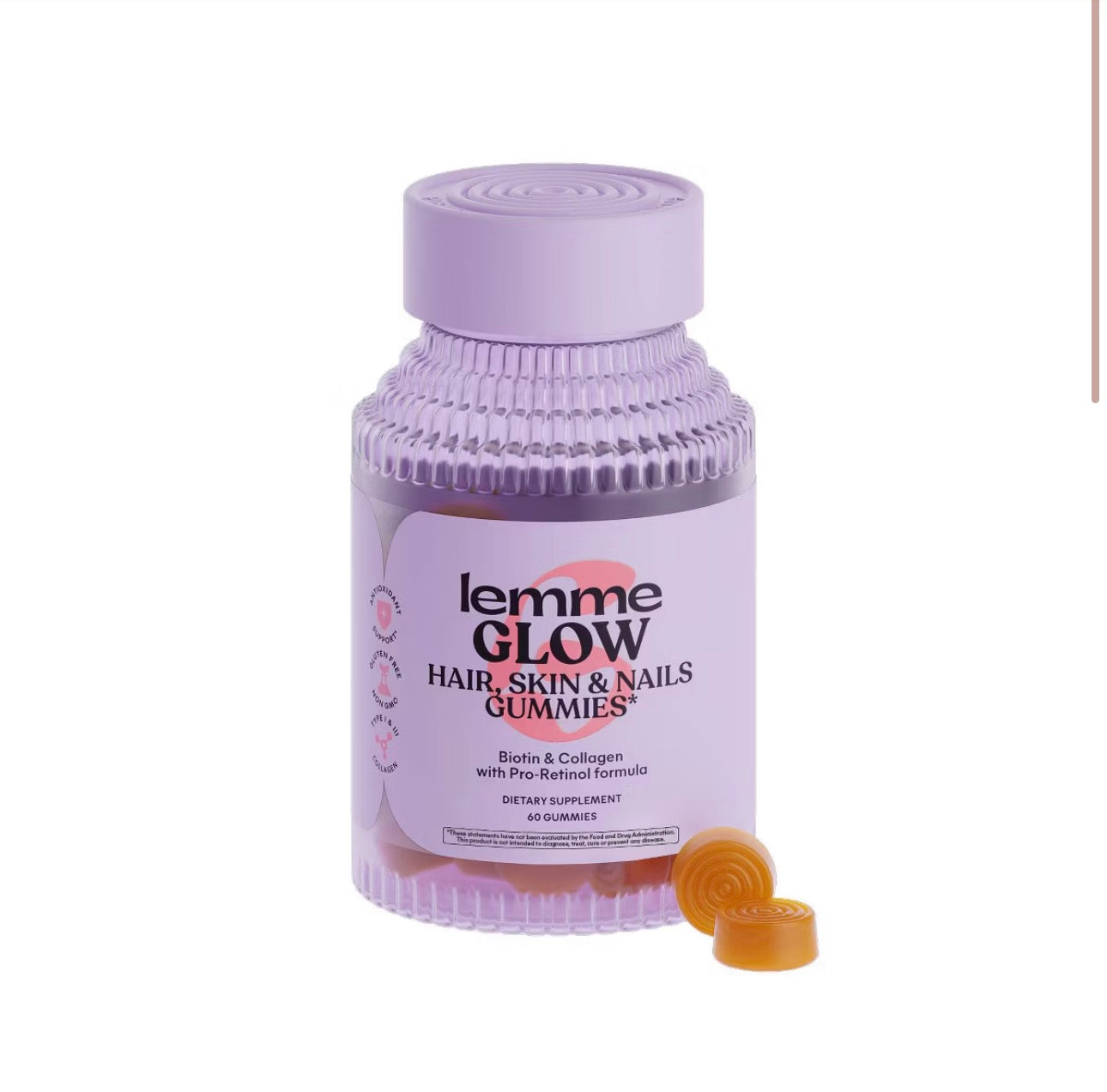 Lemme Glow Collagen Hair Skin & Nails Gummies