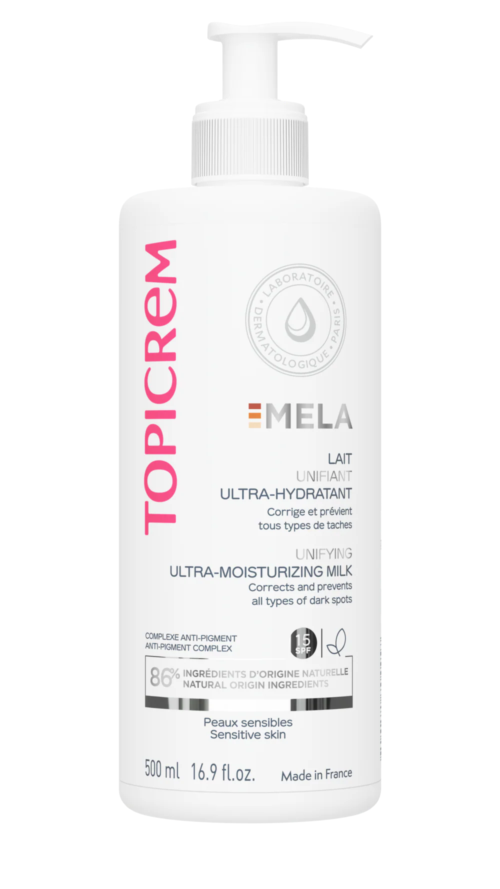 Topicrem Mela Ultra-Moisturizing Unifying Milk SPF15 500 ml