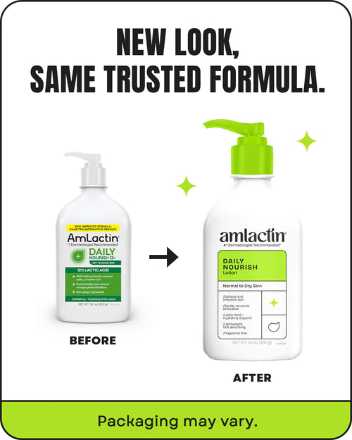 Amlactin Daily Nourish Lotion new packaging same formula